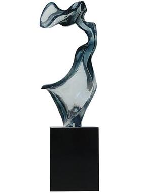 现代轻奢透明树脂雕塑摆件酒店大堂抽象艺术售楼处过道落地装饰品