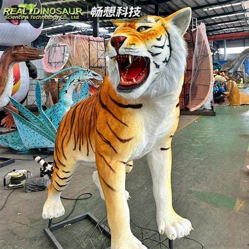 仿真老虎模型机械硅胶老虎机模电动仿真动物丛林猛兽比真实比例