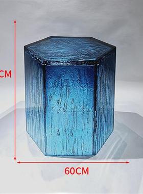 新款现代抽象透明树脂茶几雕塑摆件酒店大堂现代创意装饰品厂家