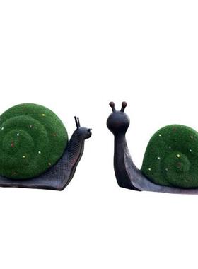 玻璃钢绿雕蜗牛摆件园林景观售楼部花园庭院草坪装饰动物雕塑造景