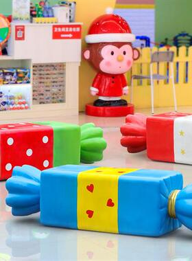 户外坐凳卡通糖果座椅雕塑休闲长椅玻璃钢摆件商场美陈幼儿园装饰