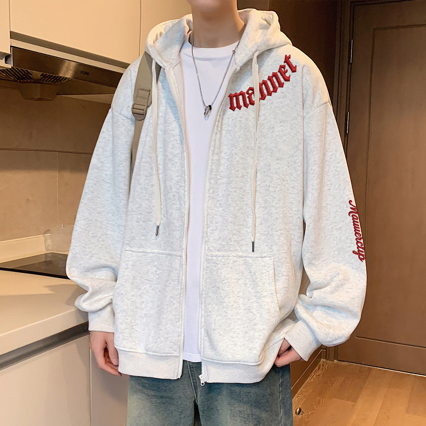 开衫卫衣男春秋季2026新款宽松休闲运动青年上衣重磅拉链美式外套,男装,卫衣,淘宝优惠券,粉丝福利购,淘宝优惠卷