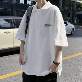 保罗衫 polo衫 t恤高街潮牌上衣服潮流港风复古翻领半袖 男夏季 短袖