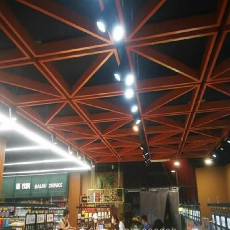 厂促促网格e吊顶格栅型型造铝型材吊顶造铝方通纹加工天形深方管