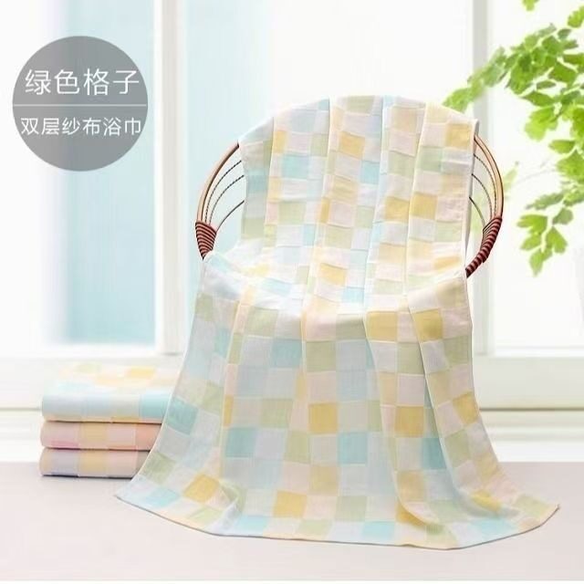 纯棉纱布双层薄款浴巾家