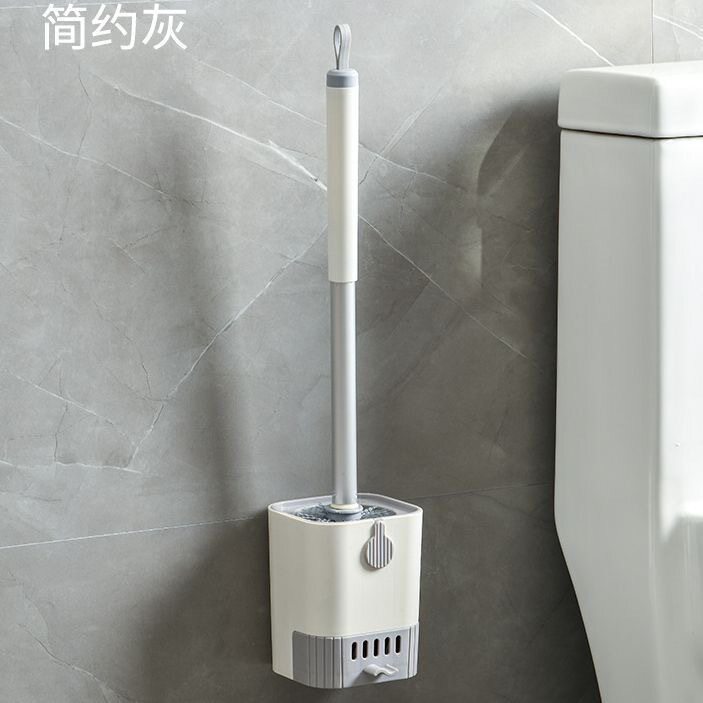 可挂墙式马桶刷死角洗厕所卫生间家用清洁长柄刷带沥水接盘套装