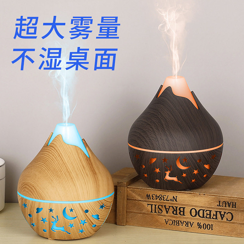迷你小雪山木纹加湿器仿