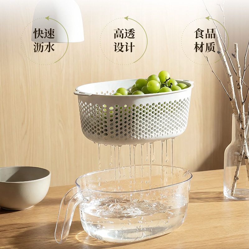 厨房沥水篮双层塑料洗菜