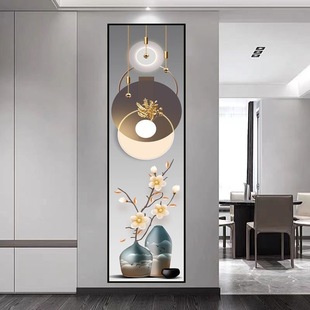 窄长条装饰画自粘贴画竖版走廊过道入户玄关墙面防水防潮遮丑壁画