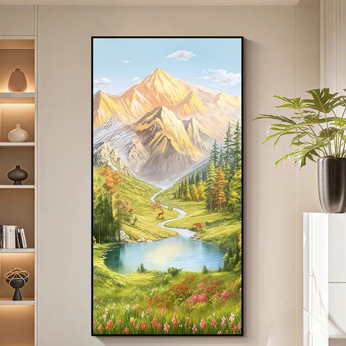 金山靠山图墙贴入户玄关装饰画