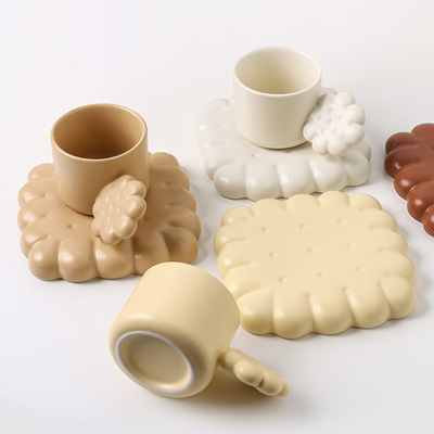 贝汉美创意饼干陶瓷马克杯家用高颜值喝水咖啡杯子送女生礼物