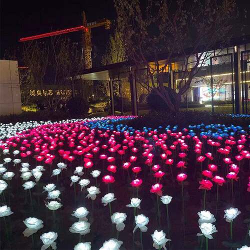 led防玫瑰灯户外梦观水地957插花灯幻灯光节景亮化灯光节玫瑰花海
