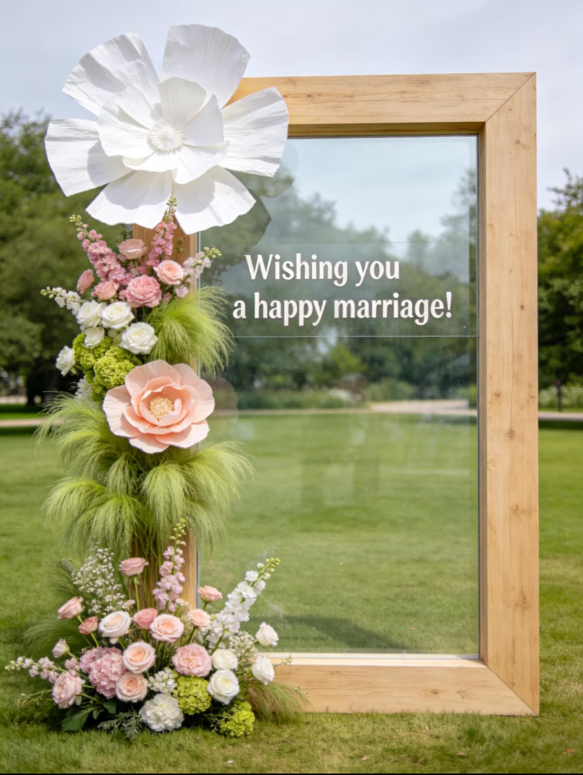 森系仿真花摆设高端花艺装饰场景户外婚庆道具摆件网红打卡造景