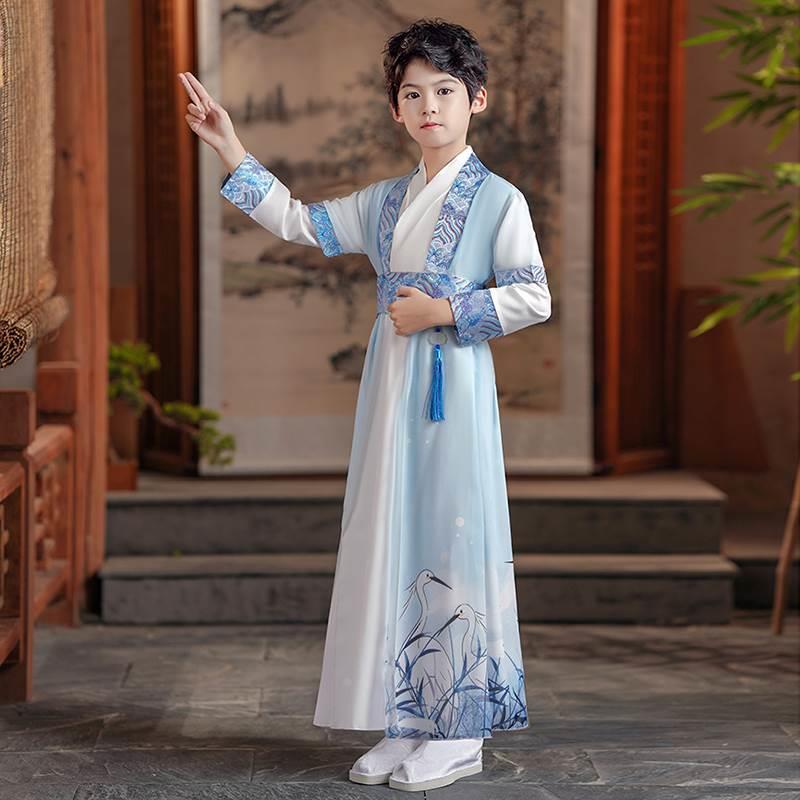 新款汉服古装国演出服春唐风三装字经小书童弟72748299子规国学服