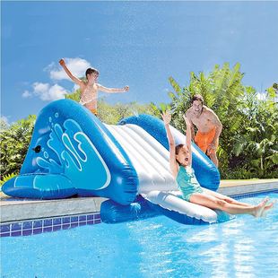 充气滑梯儿童戏水玩具草坪游戏垫喷水大象游泳池喷淋鲨鱼滑水道
