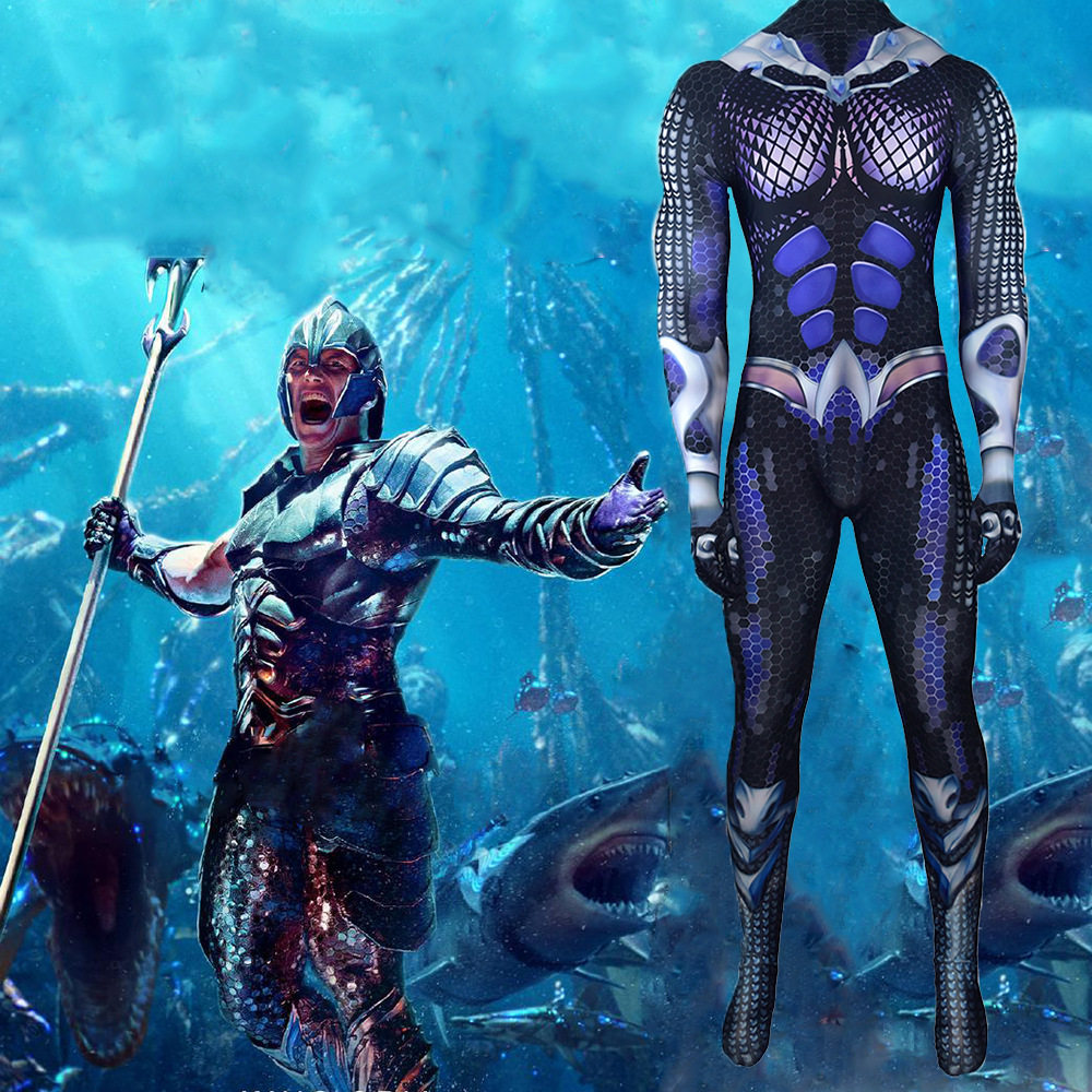 海王aquaman 亚特兰蒂斯连体紧身衣 万圣节cosplay舞台服
