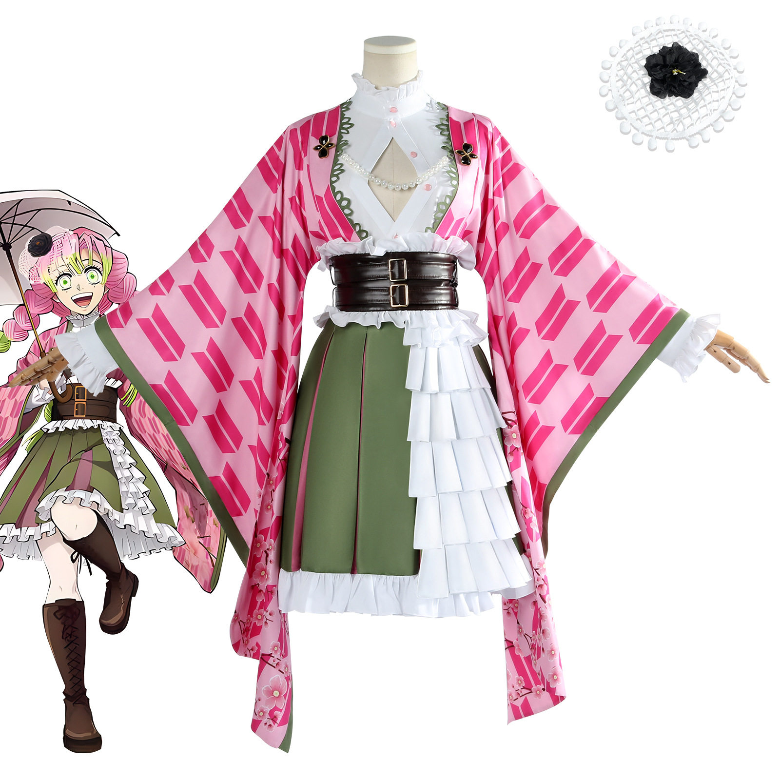 甘露寺蜜璃cos服鬼灭之刃五周年纪念祭音乐会甘露寺蜜璃cosplay二
