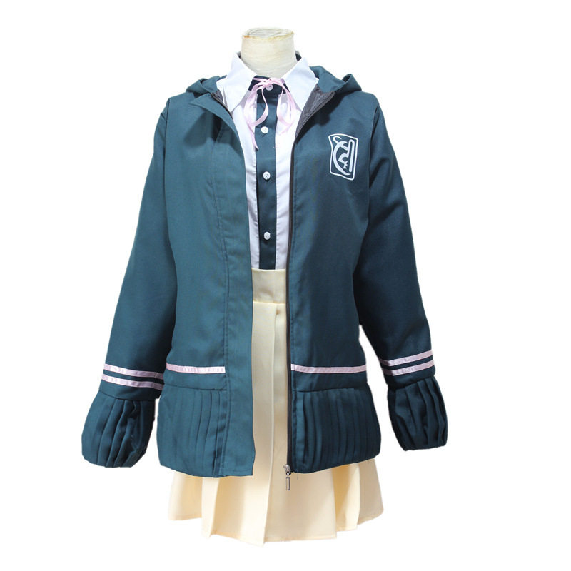厂家直供弹丸论破2七海千秋cos服墨绿连帽装cosplay服装jk制服