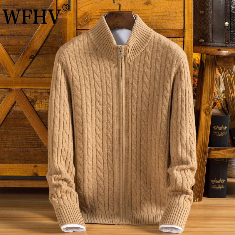 针织衫男士2025春季开衫高端时尚休闲加厚男装全拉链保暖毛衣外套