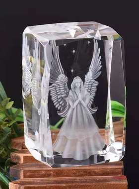 精美小水晶护卫天使结婚生日礼品样板房客厅等摆件送女友同学同事