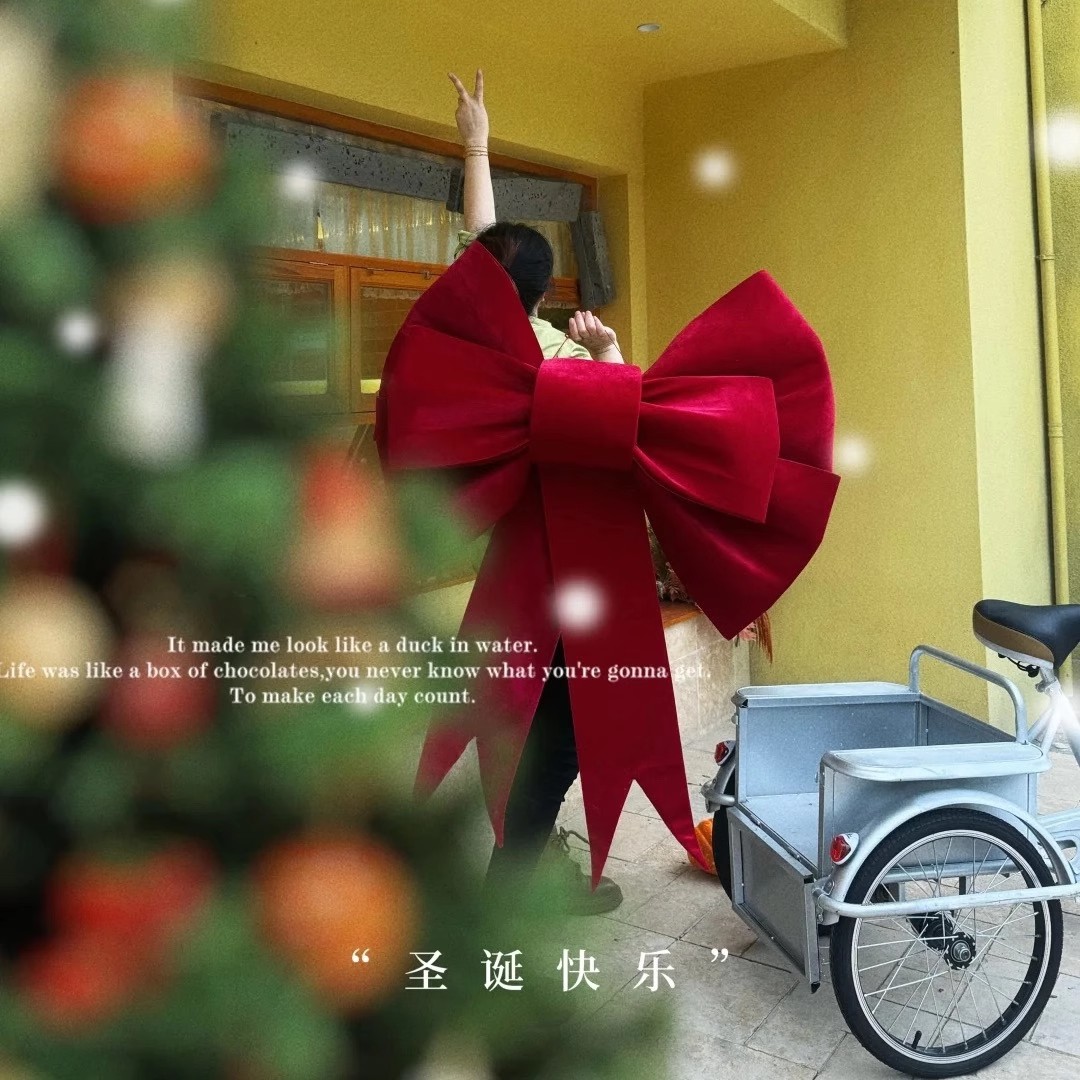 橱窗门头巨型超大号丝绒蝴蝶结