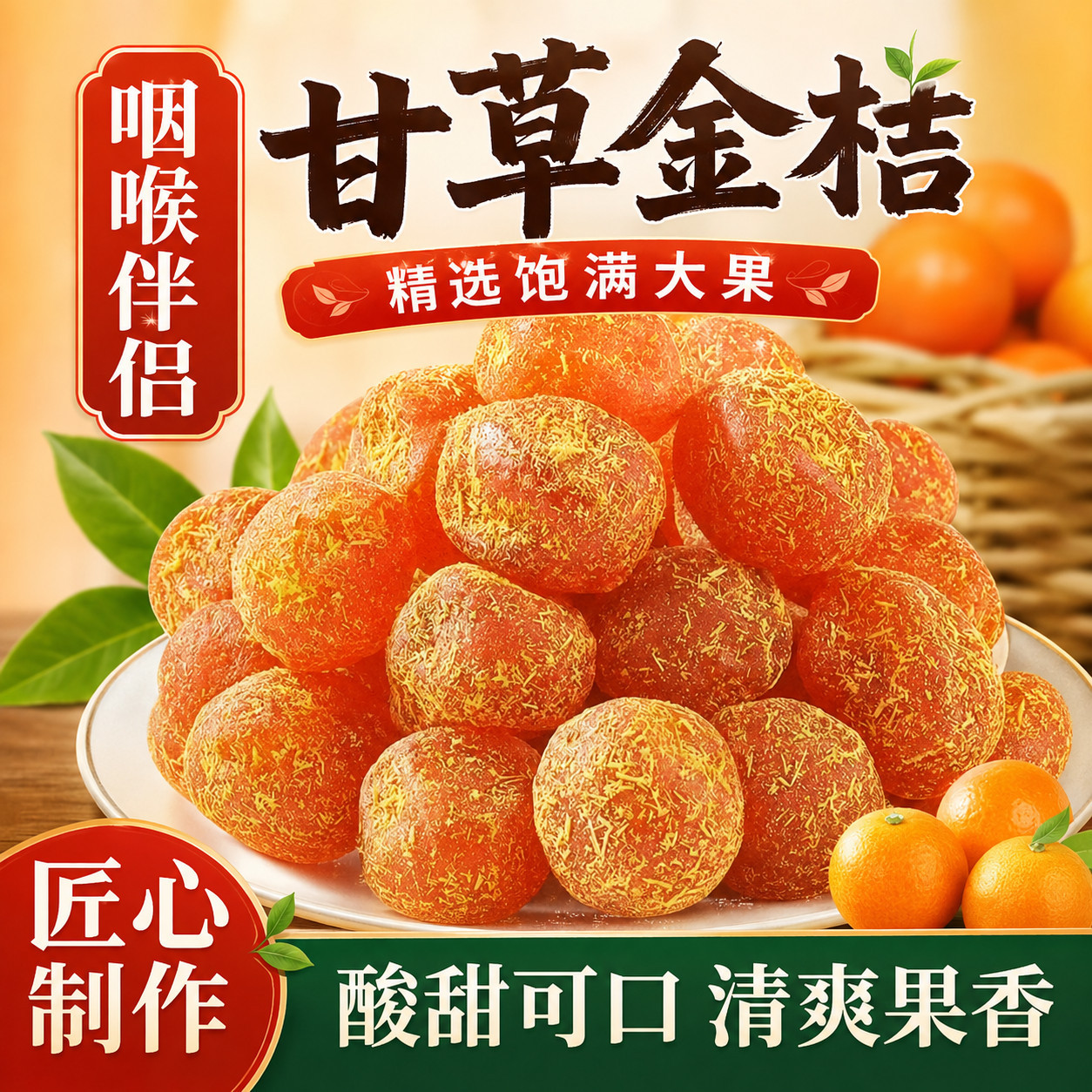 正宗甘草金桔精品大果农家特产自然晾晒果干果脯清爽蜜饯休闲零食
