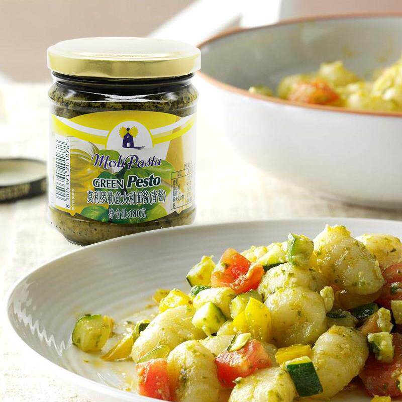 莫利勒酱意大利罗酱青酱18DBM0装g原进口紫苏酱意粉酱意面酱家庭