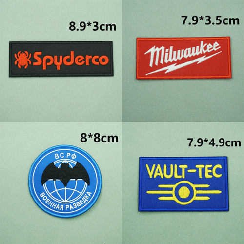 国外知名制造商徽章魔术贴款 背包 帽子时尚刺绣布贴缝制自粘款