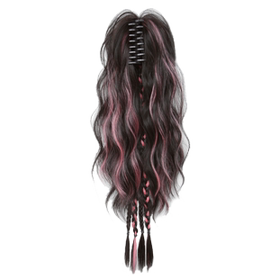 假发抓夹女长发仿真发甜酷瀑布喷泉半扎高马尾发夹辣妹假发辫子