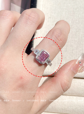 小众设计高碳钻戒指高级感轻奢