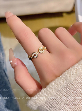 2025新款铜钱旺财戒指女