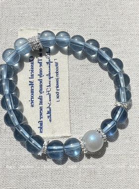 蓝色水晶手链女小众设计精致