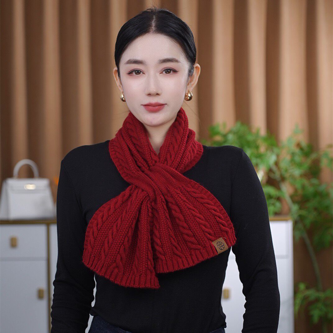 陌尚丝语针织麻花围巾时尚百搭男女加厚保暖韩版ins护颈毛线围脖