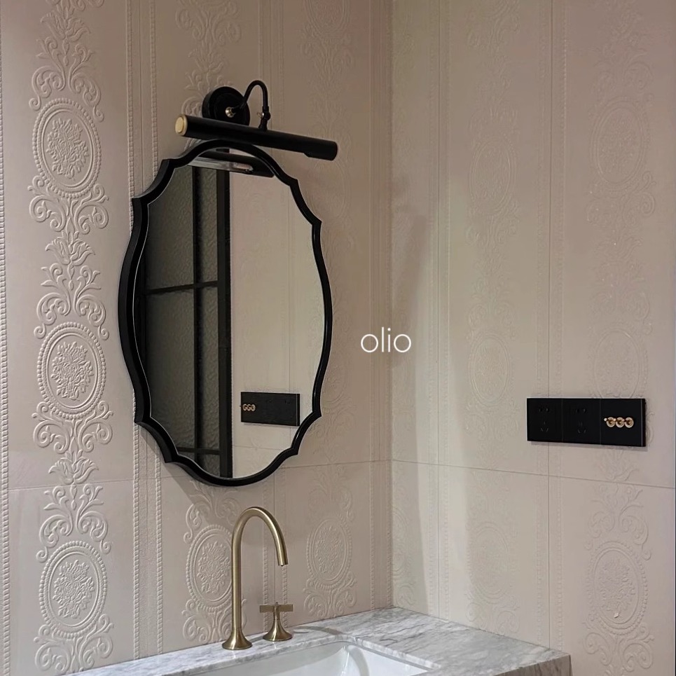 法式中古燕子花砖浴室镜vintage