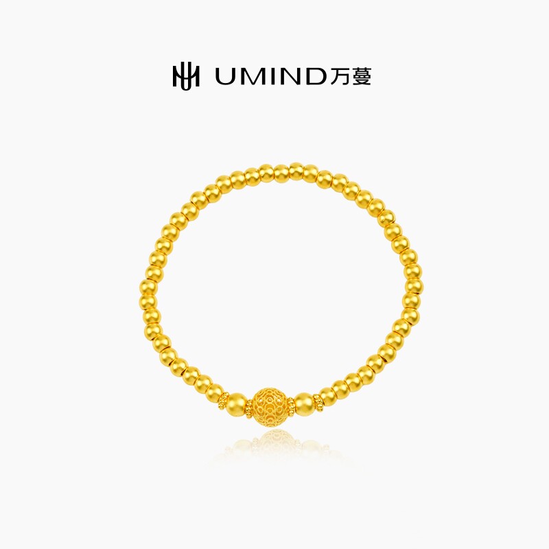 UMIND/万蔓花丝玲珑手串黄金手链999足金古法传承工艺送女友礼物