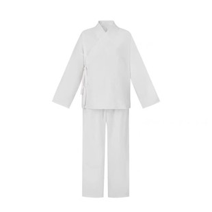 中式风白色汉服套装男女古风交领系带打底里衣古装内搭