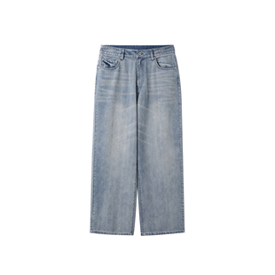 INTERPLAY 极简宽松阔腿水洗牛仔长裤
