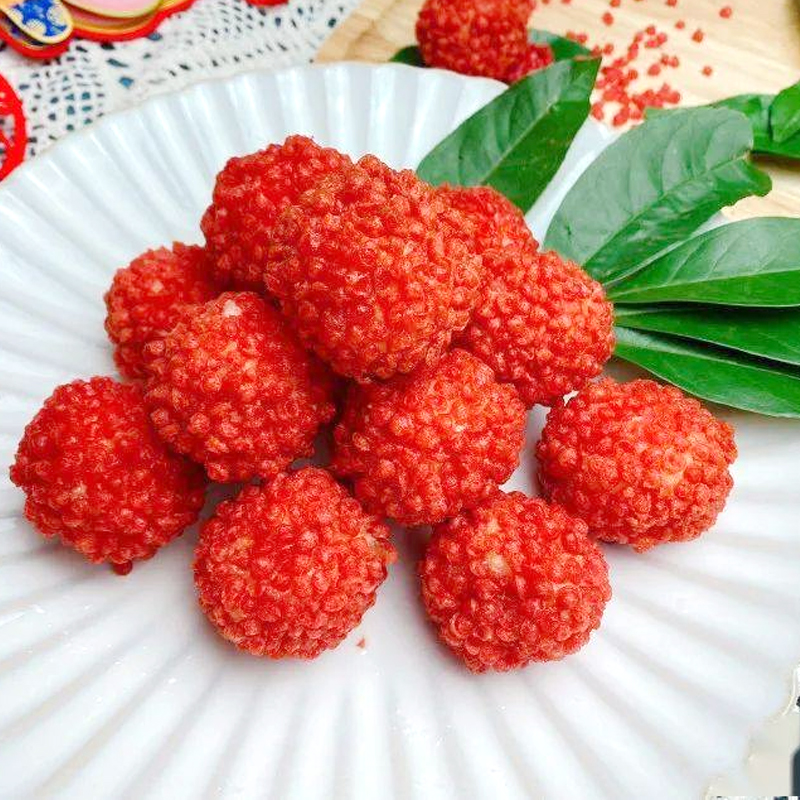 脆米粒脆花荔枝虾球红色翠花粒粒脆黄妃子笑网红菜餐饮店商用小袋