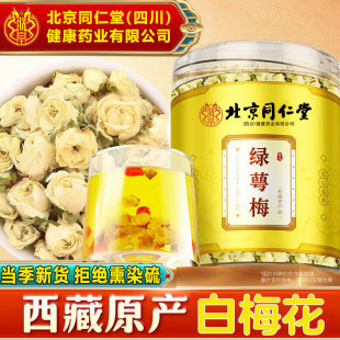 北京同仁堂白梅花绿萼梅正品官方搭中药材干花玫瑰花茶的功效作用