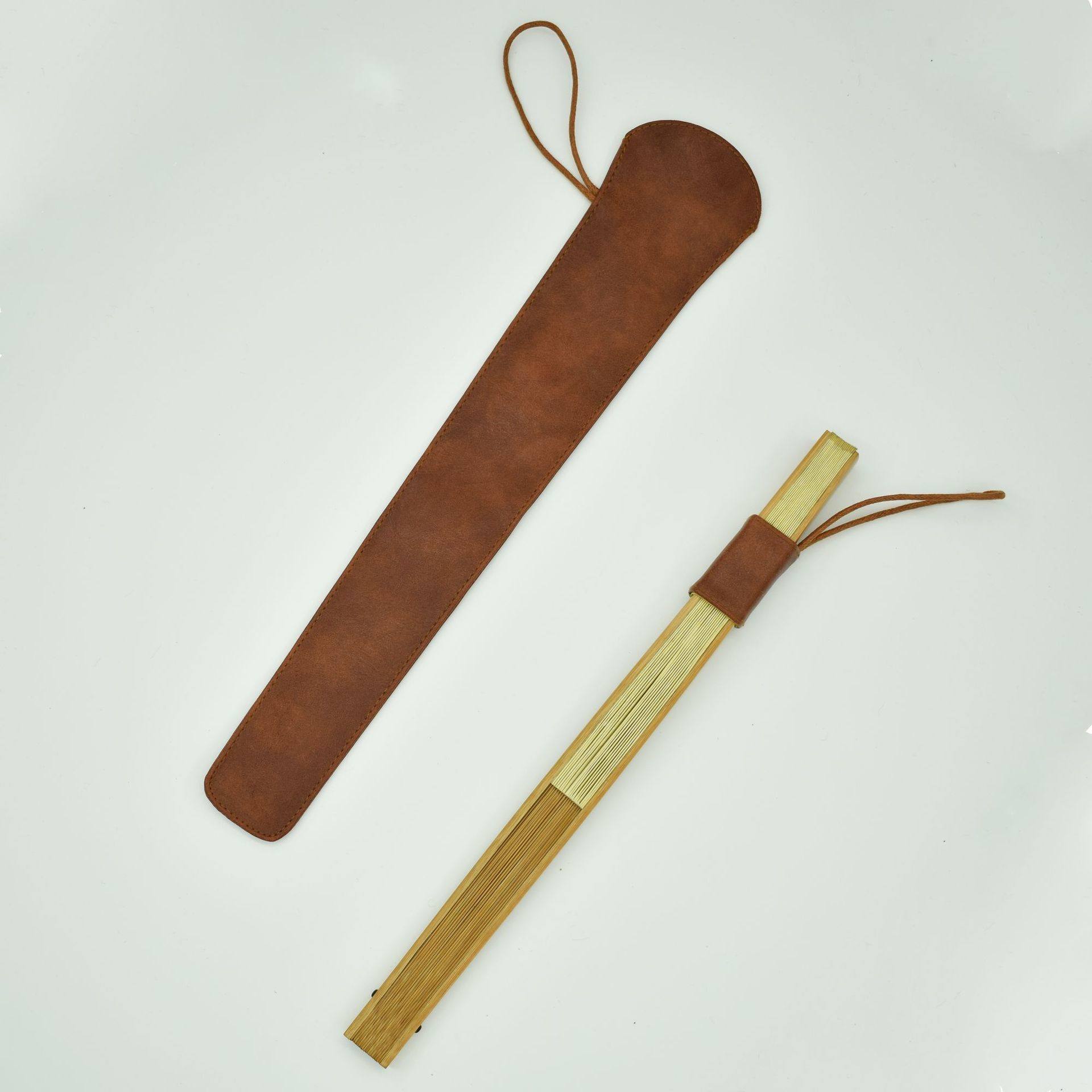 新款95寸仿真牛皮扇袋子古玩折扇扇套古风收纳10寸宣纸折扇套扇箍