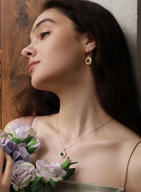 法式复古圆圈草帽项链女轻奢高级设计感时尚气质百搭锁骨链颈链品