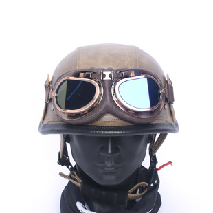 铜色复古风镜哈雷摩托车头盔护目镜户外骑行防风运动眼镜