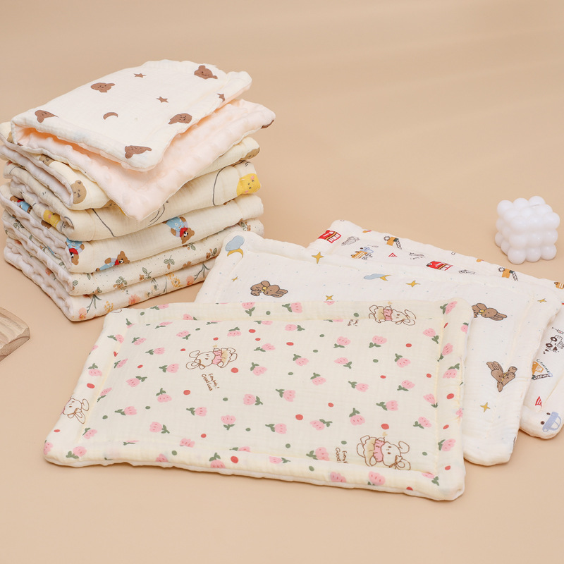 豆豆绒婴儿枕头新生儿四季通用棉枕垫柔软保暖宝宝云片枕安抚枕