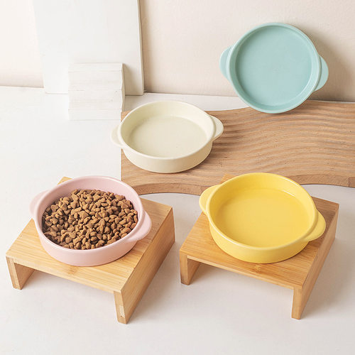 韩国bd同款双耳宠物碗防打翻猫碗防黑下巴宠物碗狗碗宠物用品