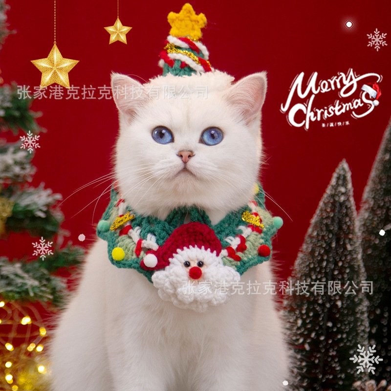 圣诞节宠物装扮猫咪狗手工编织围脖毛线口水巾小型犬围兜项圈,宠物/宠物食品及用品,发饰/头饰,淘宝优惠券,粉丝福利购,淘宝优惠卷