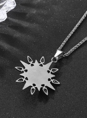 新款欧美钛钢吊坠 八芒星恶魔之眼复古挂件男士个性样式项链SP953