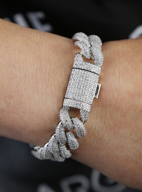 欧美新品15mm泡泡链条古巴链手链hiphop街头潮人个性嘻哈饰品