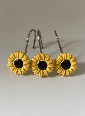 新品树脂挂钩黄色手绘太阳花树脂挂钩poly