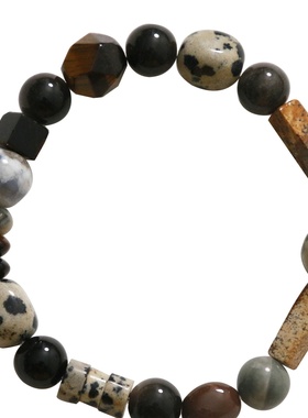 新中式 坤灵 天然树纹石图画石玛瑙手串diy古风手链手饰