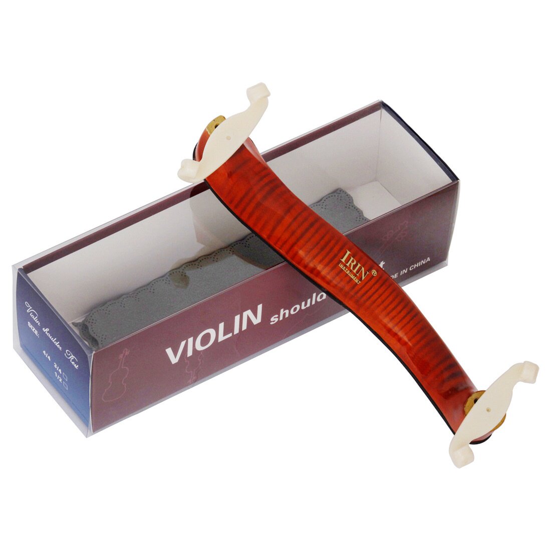 irin小提琴肩托枫木虎纹白脚可调节提琴肩垫舒适减压演奏琴托